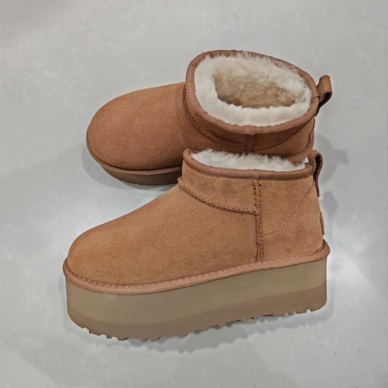 Мода 2025 Новые Женские Дизайнерские Зимние Туфли Мех Женские Высокие Каблуки Платформа Снежные Ботильоны Классические Мини Роскошные Botas Mujer Zapatos