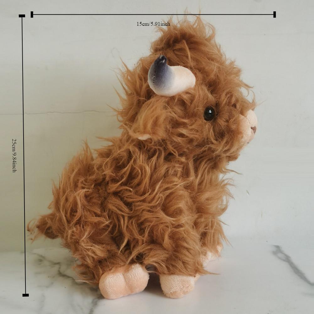 Плюшевая игрушка Highland Cow, шотландский горный бык, милая кукла быка с длинными волосами.