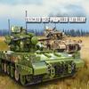 1270PCS Military Army Tracked Self Propelled Artillery Tank Building Blocks Bricks Model Birthday Boys Kids Gifts