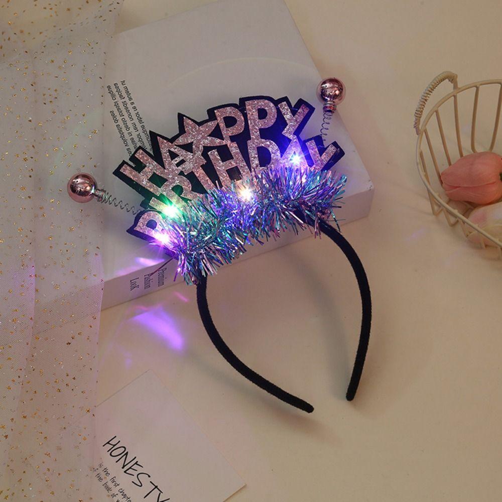 Luminous LED Light Hair Hoop Plastic Ball Children Birthday Hair Bands  Female/Children