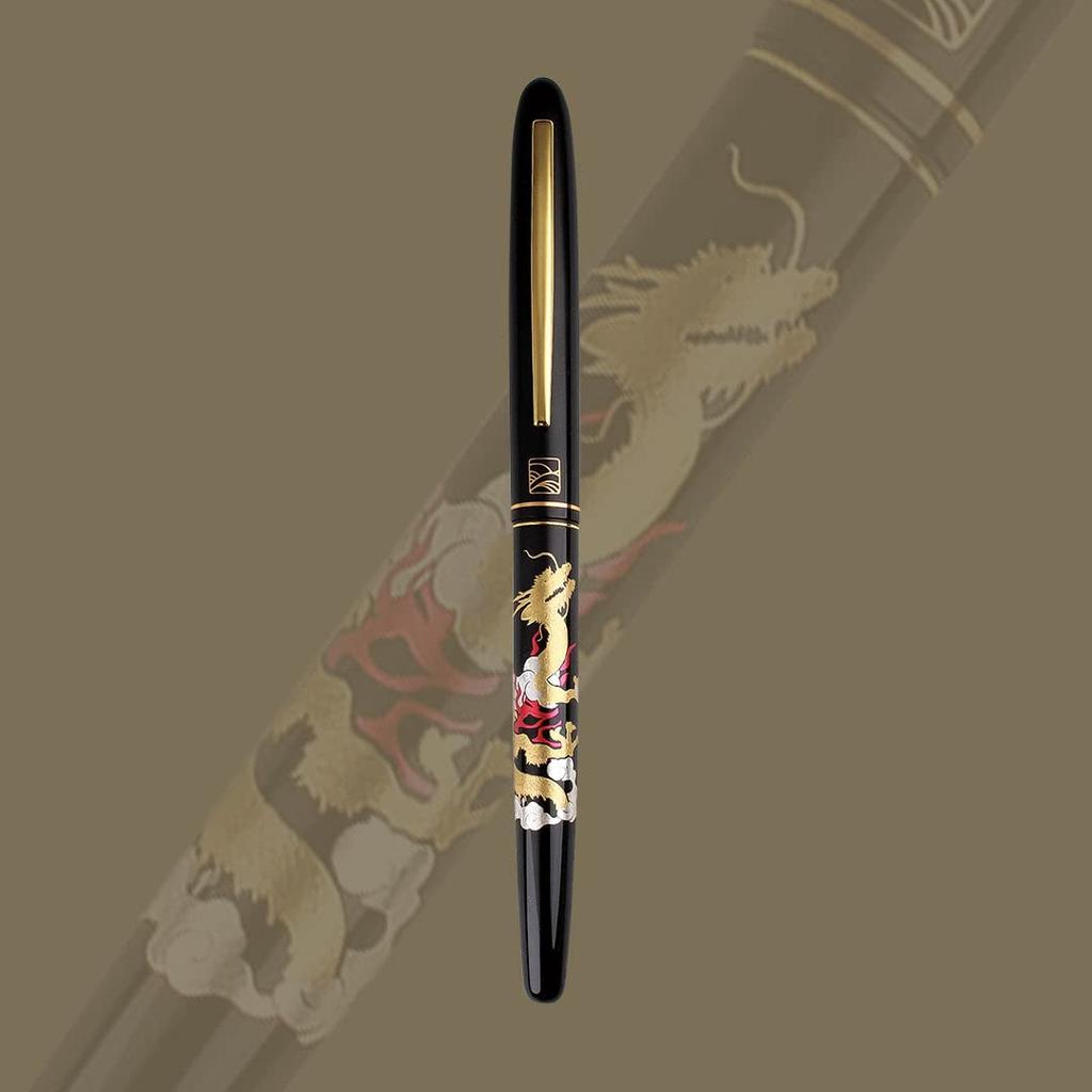 WANCHER Kuretake Modern Dragon and Jewel Fountain Limited Edition Перьевая ручка Fine Maki-e, [Ручка WANCHER] (Перо F)