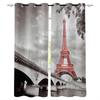 Vintage Paris Eiffel Bridge Blackout Curtains For Living Room Bedroom Window Treatment Blinds Drapes Kitchen Curtains