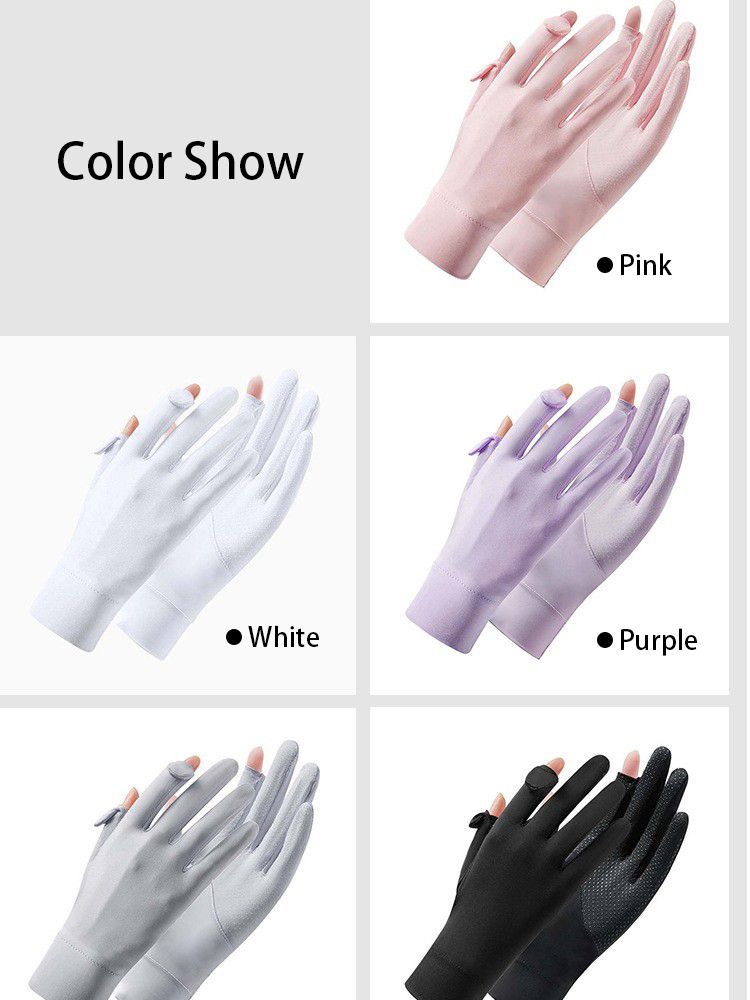 Дышащие перчатки с защитой от УФ-излучения, женские нескользящие тонкие солнцезащитные перчатки, летние, для езды на велосипеде на открытом воздухе, для вождения, быстросохнущие, моющиеся