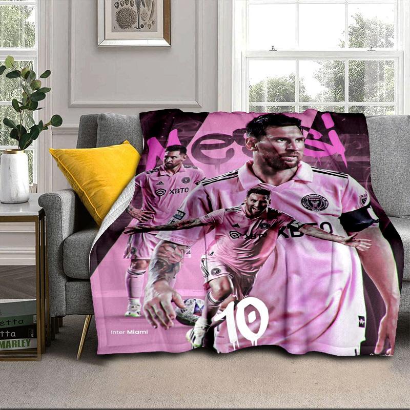 Messi's Pink  Portable Blanket/Soft Blanket Bedding Blanket Suitable for Travel Camping Living Rooms Offices Sofas Fan Gifts