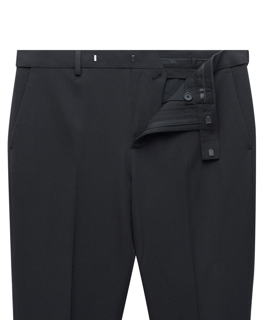 MUSINSA STANDARD Skinny Hidden Elastic Waist Crop Slacks [Dark Gray]
