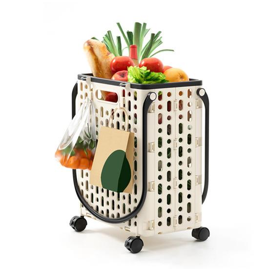 Yousheng Складная тележка для покупок Складная хозяйственная тележка с поворотными колесами на 360 градусов Легкая складная тележка на колесиках с крючками для продуктов