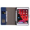 For iPad 10.2 (2021)/(2019)/(2020)/Air 10.5 Inch (2019) Case Wallet Calf Texture Tablet Cover with Pens Slot