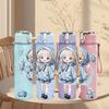 1PC Light Blue Hood Girl Snow Scene Pattern 750ml Color Plastic Sports Water Bottle Leakproof Flip Straw Lid Suitable for Sports Office Home Use