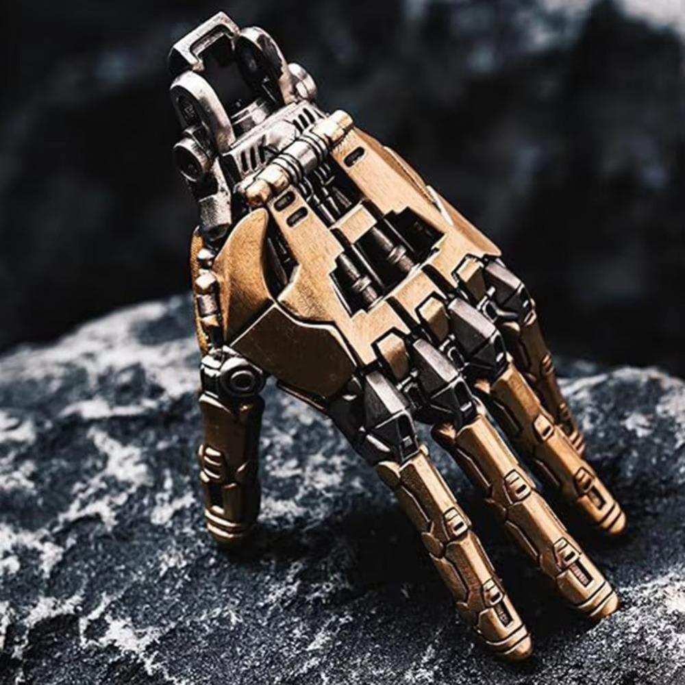 Портативный шарм в виде руки робота, ювелирное изделие, подвижные суставы пальцев, стимпанк, механические руки, ожерелье