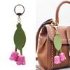 Stylish Tulip Keychain PU Leather Alloy Durable Accessory Elegant Floral Key Ring For Bags Backpacks Gift Idea