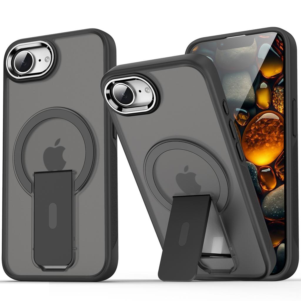 For iPhone 16e Case Compatible with MagSafe PC + TPU Phone Cover with Kickstand