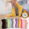 Candy Color Socks Warm Socks Plush Socks Female Coral Fleece Mid Calf Floor Socks Women's Socks