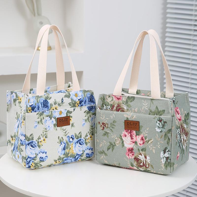 Thermal Insulated Lunch Food Tote Bag Cute Printed Design Bags for Food Storage Lunch Baon Box