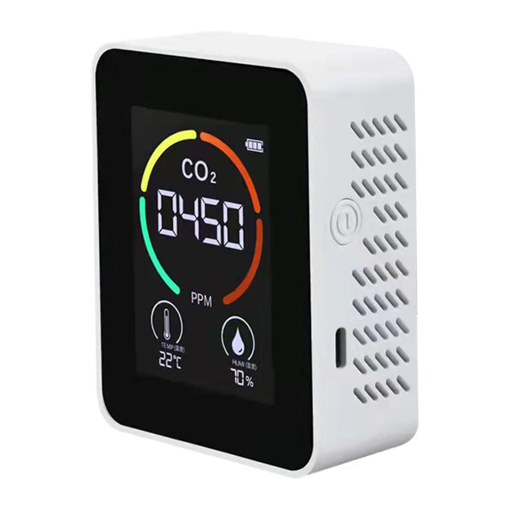 Цифровой измеритель CO2 для контроля качества воздуха 1200 мАч с датчиком температуры и влажности для офисного использования, точный анализ воздуха