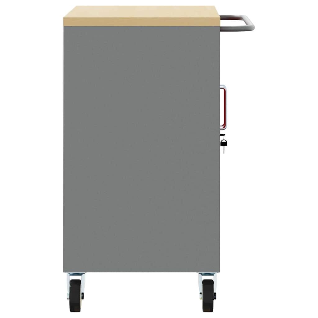 Rolling Workbench Trolley Red and Gray 75 x 45 x 85 cm