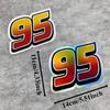 1Pc Yellow And Laser Number 95 Car Decals Water-Repellent For Auto Rear Windshield Window Door Body Trunk Vinyl Decals Ornament