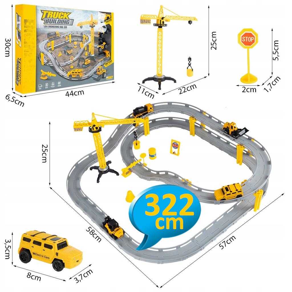 [PACZA][5] Car Track Construction Site Car + 3 Metal Construction Vehicles Z834