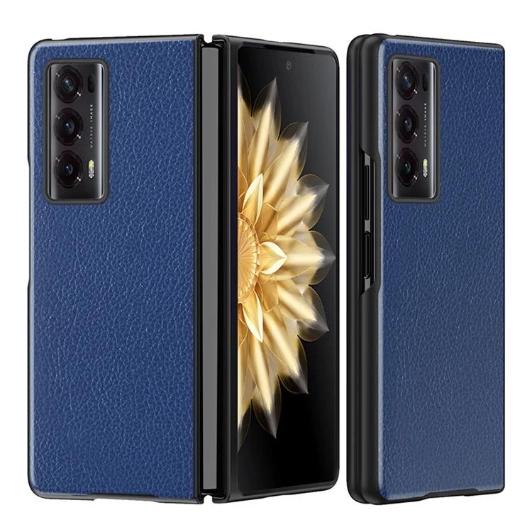 Чехол для телефона Honor Magic V2 5G из искусственной кожи с покрытием из ПК, текстура личи, прорезиненный противоударный чехол