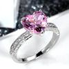 Wedding Ring, Set With Aaa Heart Pink Diamond Zircon Ring, Women'S Engagement Jewelry.