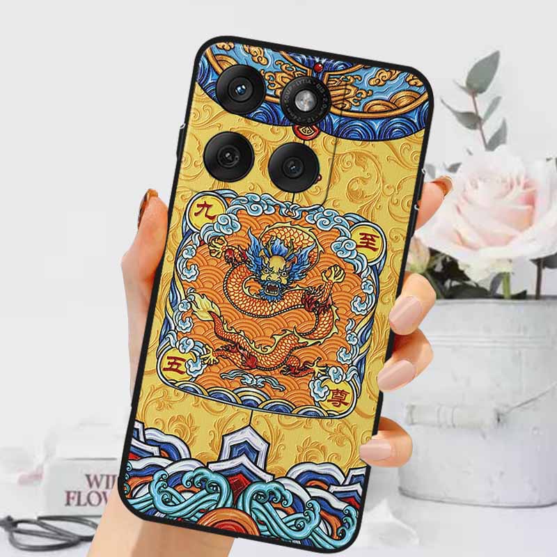 3D Тисненые Чехлы Для Edge 60 Fusion / Edge 60 Pro Рельефные Тисненые Ретро Силиконовая Задняя Крышка Для Edge 60 Stylus Черный Funda 60 Pro