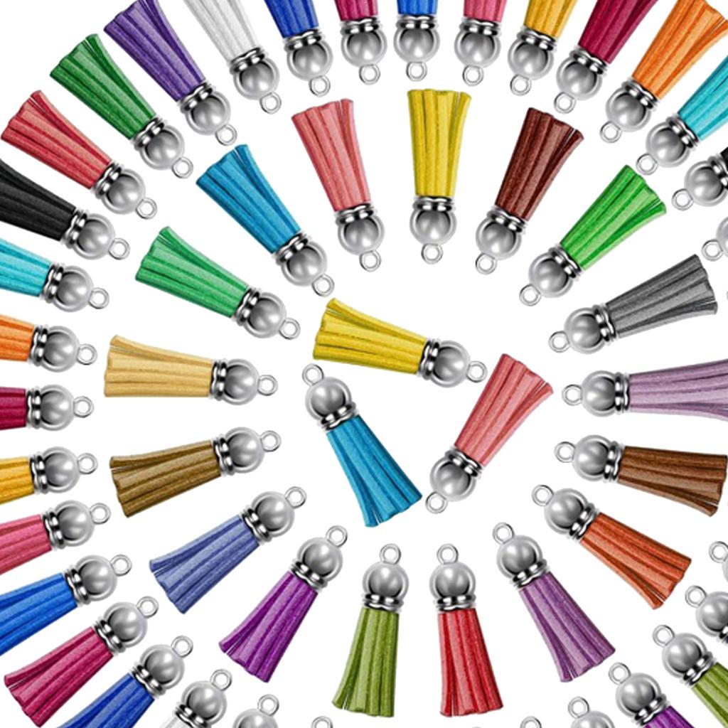 120 шт. Брелок с кисточками кожаные подвески с кисточками кольца объемные акриловые заготовки для поделок для ключей, 30 цветов