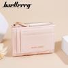Baellerry Women’s Short Pu Leather Wallet with Multiple Card Slots Zipper Coin Purse Fashion Card Holder