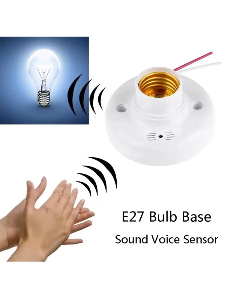 E27 Screw Lamp Base Sound Voice Control Delay Switch Light Socket Adapter AC180-240V Lighting Accessories LED Bulb Holder