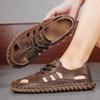 Сшитые вручную летние мужские сандалии Дышащие уличные мужские пляжные сандалии