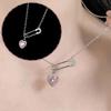 Safety Pin Clip Love Pendant Necklace For Women Hollow Jewelry Chains Choker Tassel Women's Nec S2G0