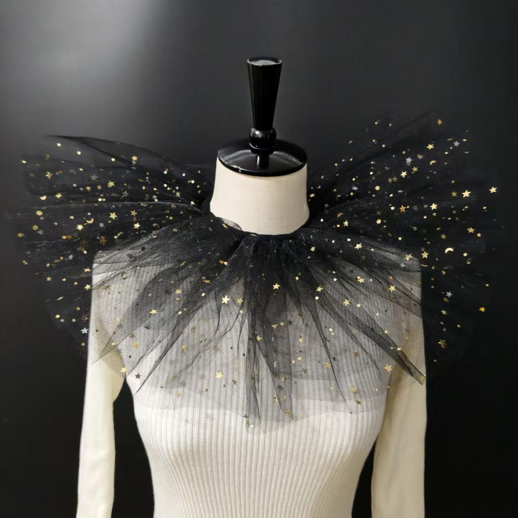 Идеальное сочетание Хэллоуин Сетчатый Стенд Поддельные Воротники Женские Плиссированные Оборки Ложные Воротники Рубашка Платье Свадебная Вечеринка Шарф-Воротник Шарф на Шею