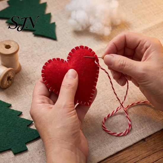 Christmas Countdown Activity Box 24 Days Handmade Sewing Kit, Felt Advent Calendar Festive Material Pack with Pre-Cut Craft Materials, DIY Tree