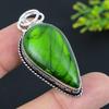 Green Labradorite Gemstone 925 Sterling Silver Jewelry Pendant 2.17" C4v67