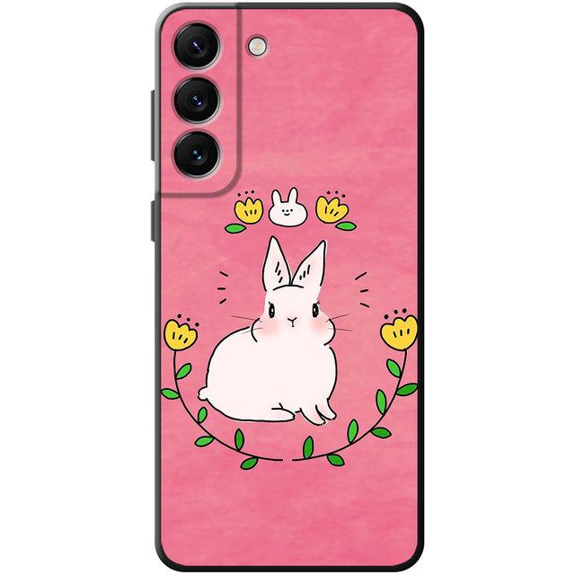 Чехол для телефона «Цветок любви», розовый милый кролик, для Samsung Galaxy S22 S21 S20 Fe Ultra S10 S9 S8 Plus S10e Note 20ultra 10plus Shell