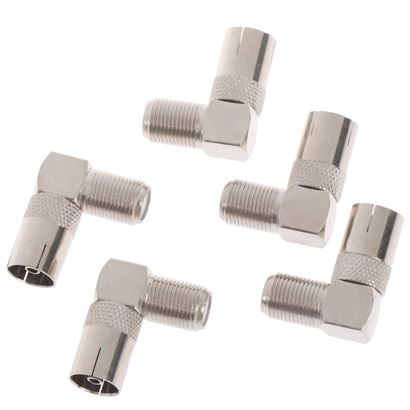 5шт Rf коаксиальный 90 прямоугольный разъем для телевизионной антенны F "мама" к телевизионной розетке