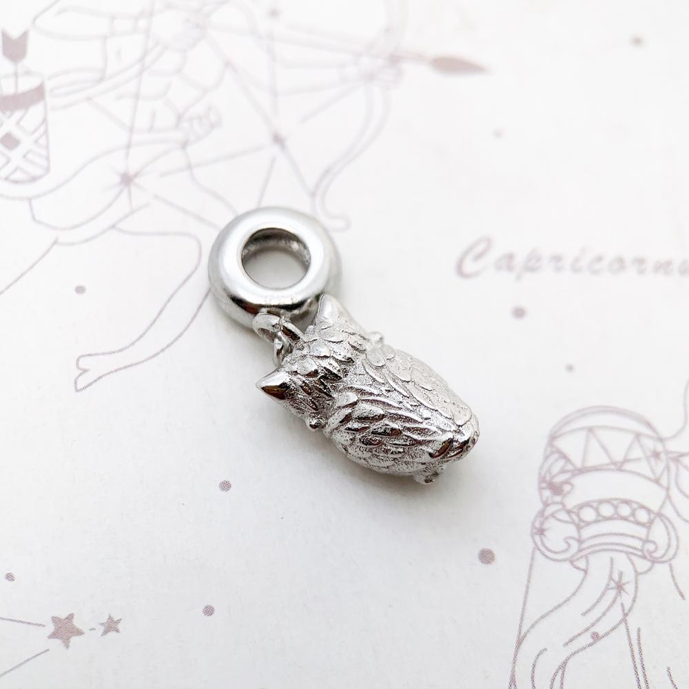 Fashion Jewelry Cute Owl Pendant Charm Retro Carved Sweater 925 Silver Gift For Women Bracelet Necklace