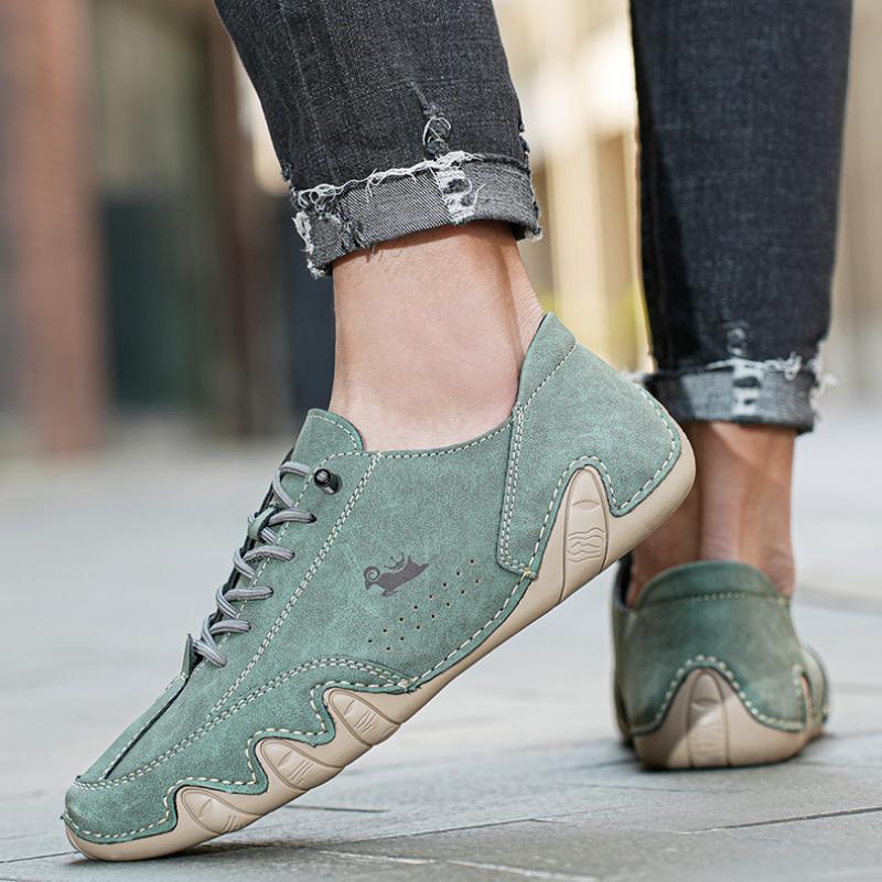 Мужские кожаные повседневные кроссовки, модные прогулочные мокасины, удобная обувь, роскошная мужская обувь 2024 года, новинка в категории повседневная спортивная обувь