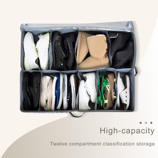 Сумка для хранения обуви Складной контейнер для обуви с ручками Большая вместимость с несколькими отделениями Складной дизайн Органайзер для обуви