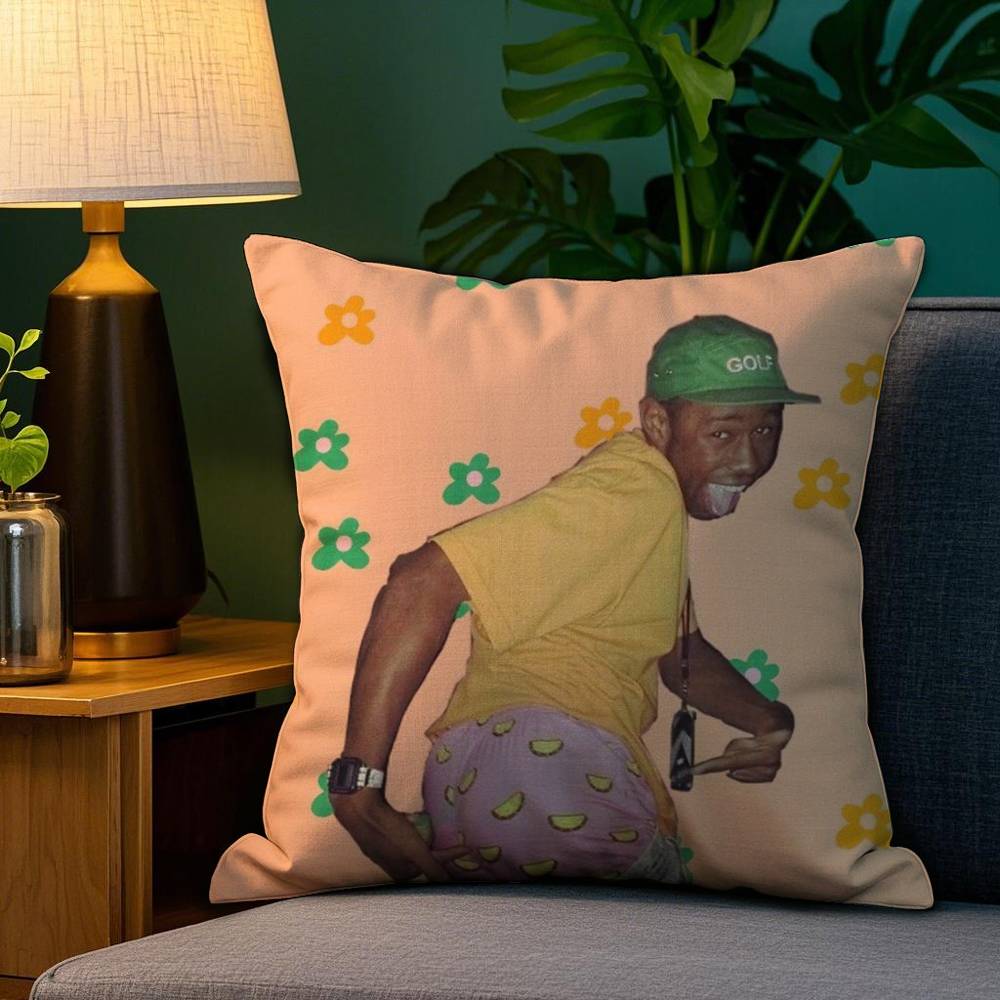 Rapper TTyler Creator Pillow Case Plush Fabric Soft Double Sided Print Sofa Cushion Cover Throw Pillow Covers