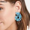 Pinkdudu Модные красочные преувеличенные серьги-капли со стразами, новые висячие серьги с цветами в стиле бохо для женщин, ювелирные изделия, подарки PD1836