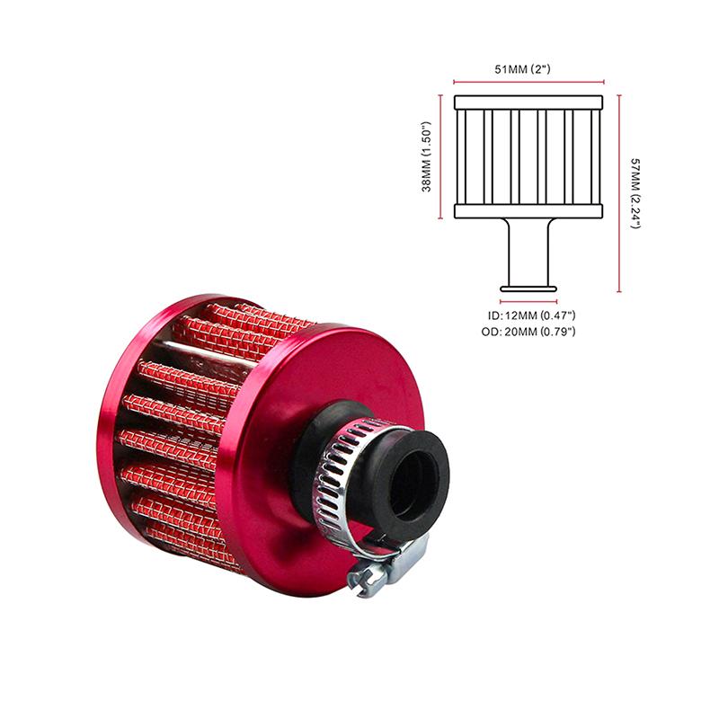 Универсальный 12 мм грибовидный воздушный фильтр воздушный фильтр мотоцикл турбо с высоким расходом гоночный фильтр холодного впуска воздуха автомобильные аксессуары