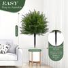 Artificial Cedar Ball Shaped Pruned Tree with Ground Stake UV Resistant Fake Arborvitae Plant Indoor Outdoor Garden Decor
