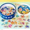 Educational Wooden Magnetic Fishing Game For Children Ocean Animal Cognition And Parent-child Interactive Toy