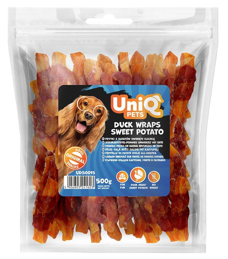 Uniq Pets | Przysmaki Dla Psa | Opakowanie 500G - Frytki Z Batatów Owinięte Kaczka 500G