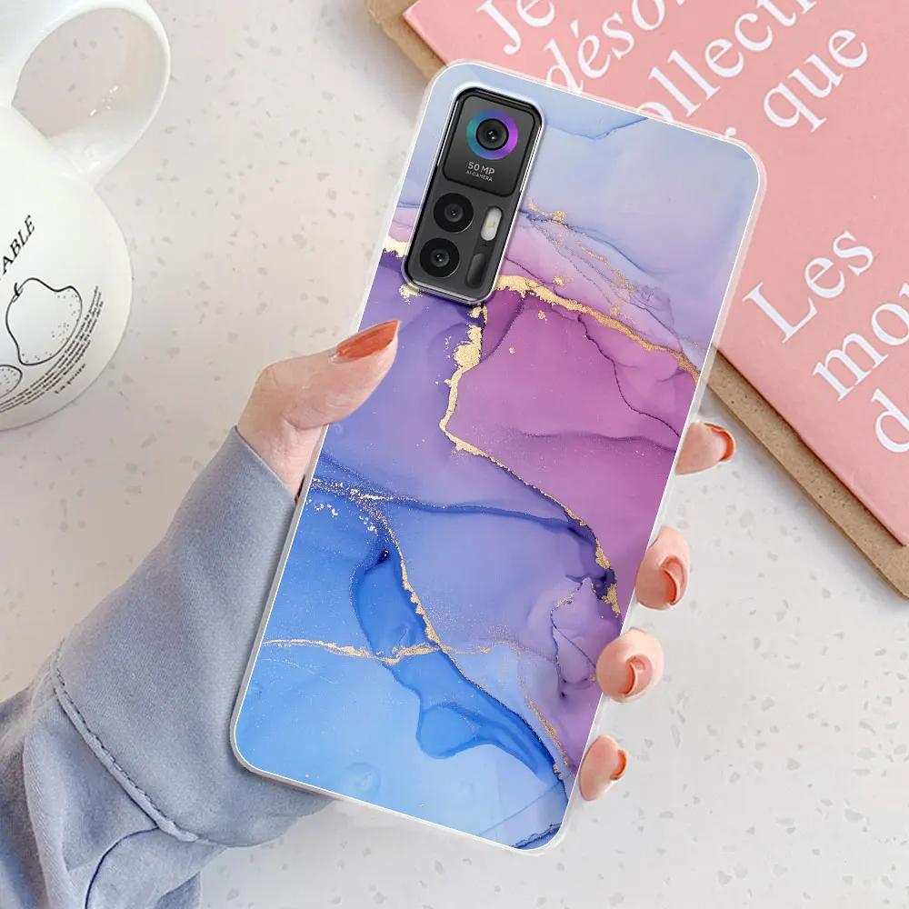 For TCL 30 Plus Case Patterned Transparent Silicone Soft TPU Cover Coque For TCL 30E 30 SE Cases For TCL 30 5G Bumper Fundas
