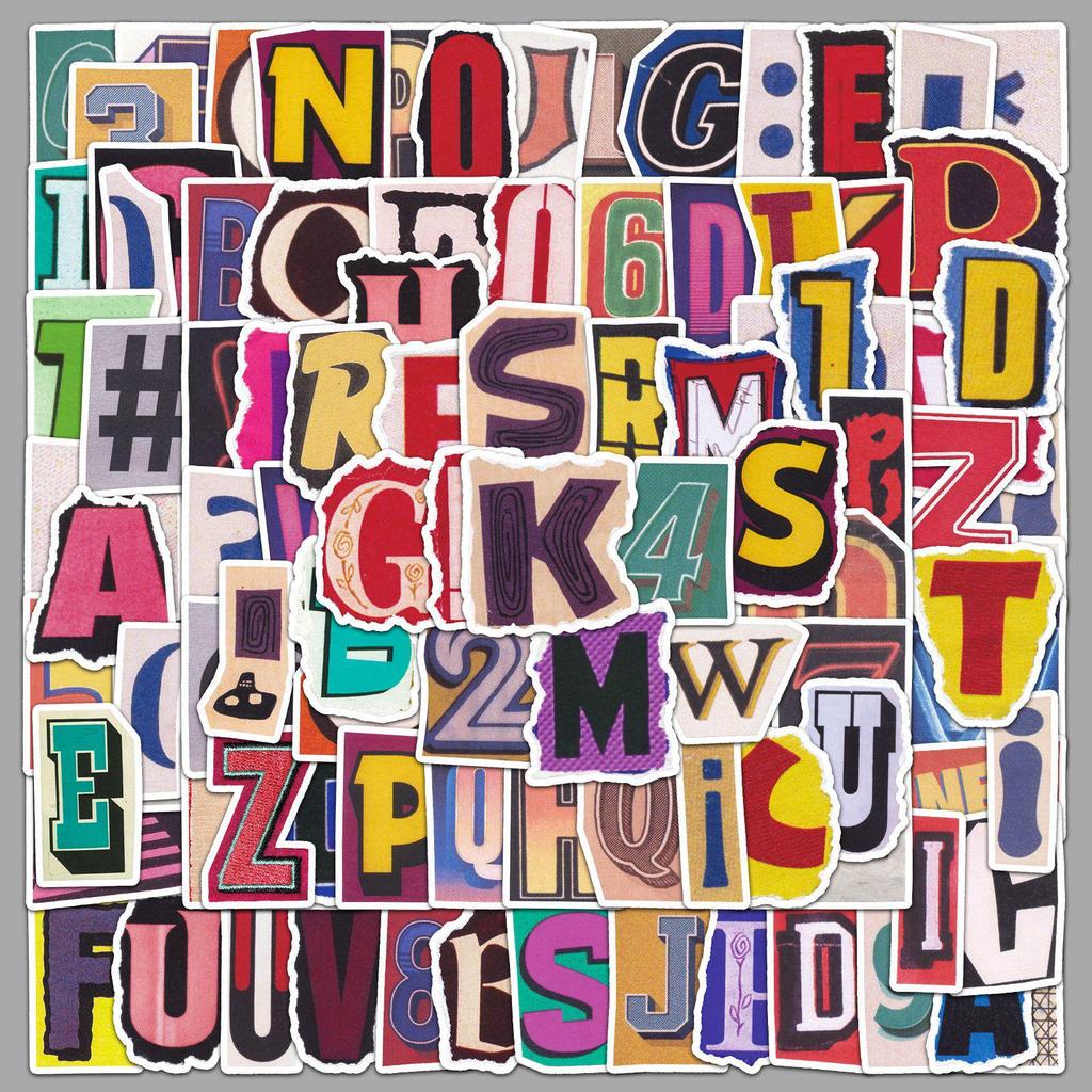 100 листов ретро граффити алфавитных и цифровых наклеек для чехлов для телефонов и журналов