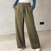 Женские спортивные брюки с высокой талией и карманами, спортивные брюки, однотонные повседневные брюки