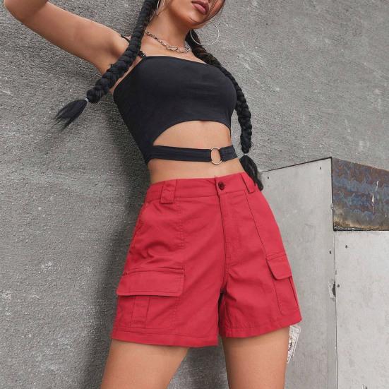 Женские шорты-карго, повседневные шорты-бермуды длиной до колена с карманами, летние мешковатые широкие штанины для походов