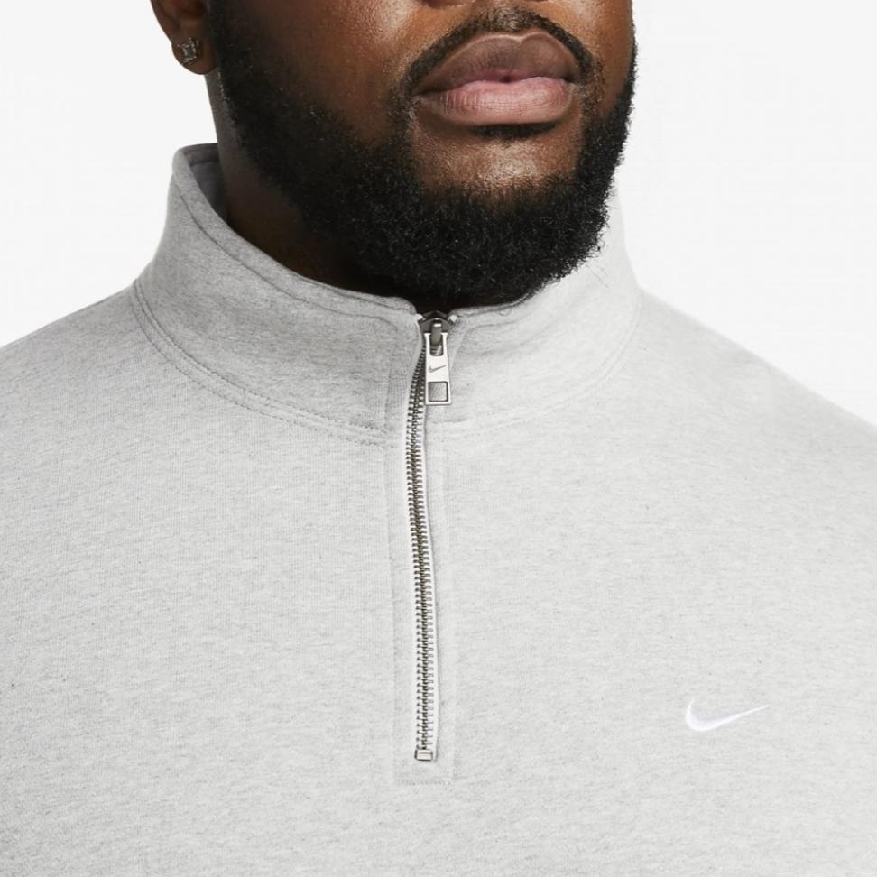 Nike Сплошной цветной свитер с длинными рукавами и вышитым логотипом, мужские топы, серый DQ5209-063