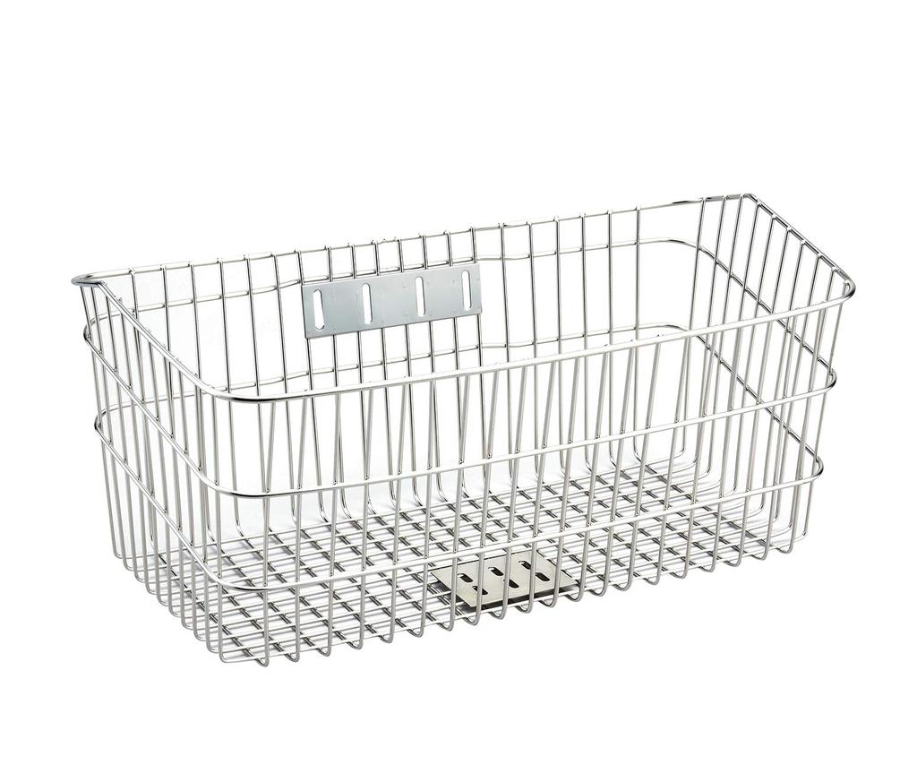 Sentan Industrial Large Wide Bicycle Front Basket Stainless Steel with Stainless Steel Mounting (sentan) "Dekaindesu! DeCargo" Brackets, D-54ST