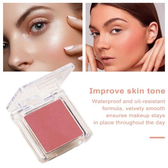 Monochrome Peach Blush Long-Lasting Matte Finish Smooth Waterproof Blush for Natural Delicate Cheeks